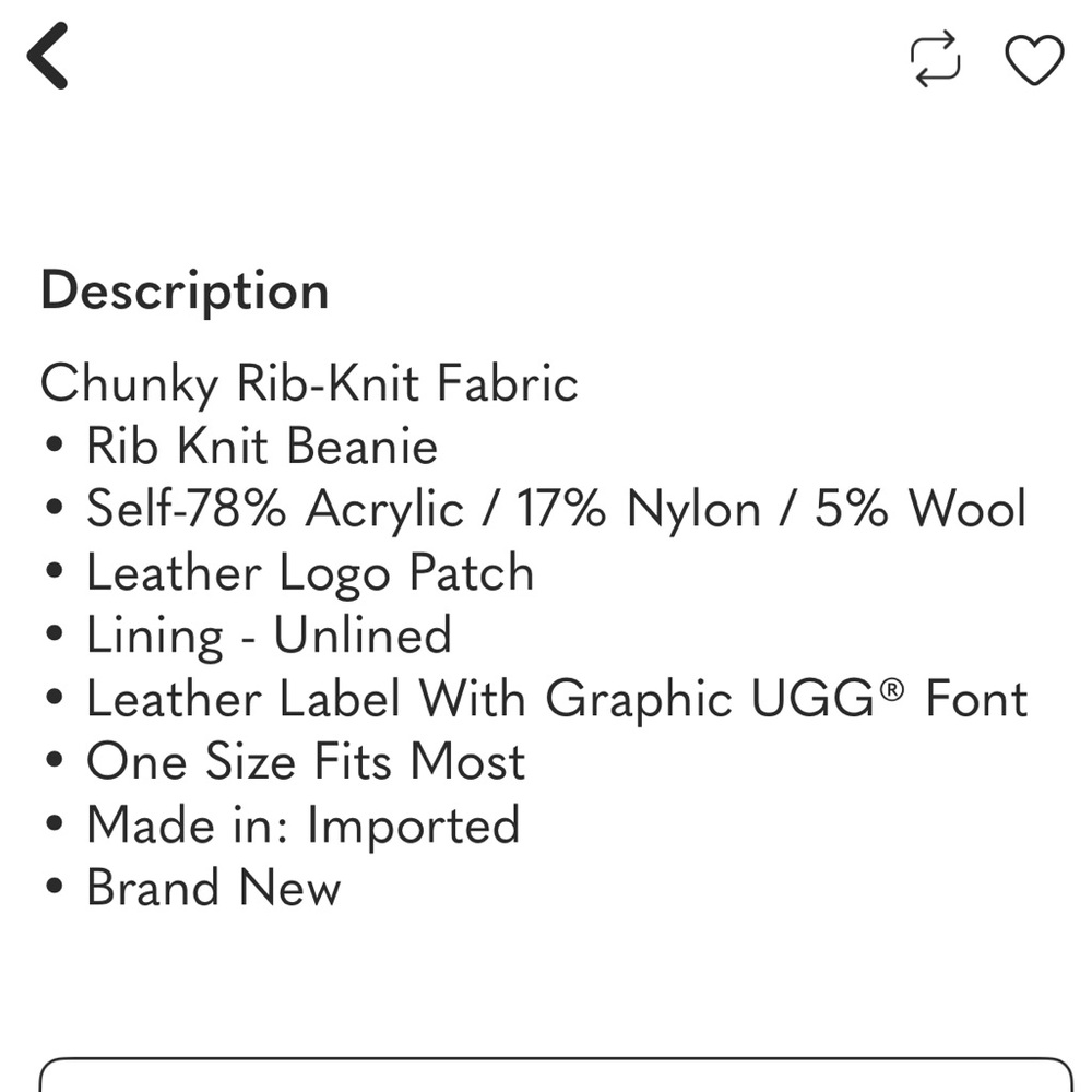 Ugg chunky knit rib beanie NWT in lupine NWT - Picture 10 of 10